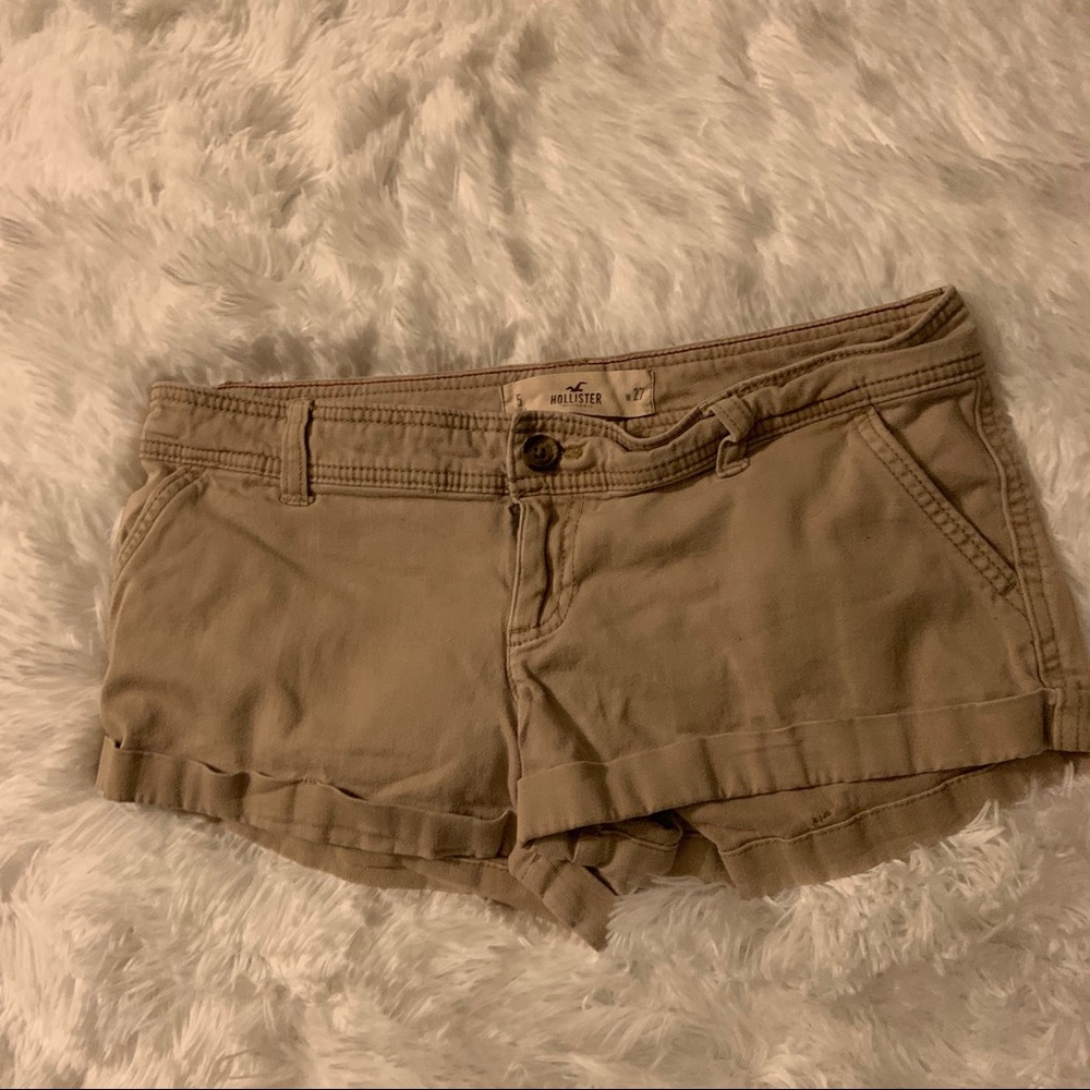 Hollister tan mini shorts